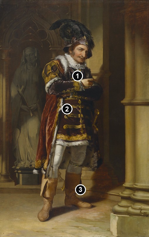 Annotated details from Cooke as Richard III by Thomas Sully